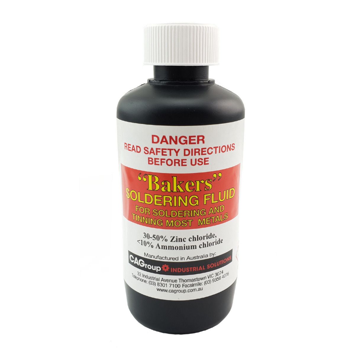Bakers Soldering Solution 30-50% Zinc Chloride 10% Ammonium Chloride 500ml - BAKERS