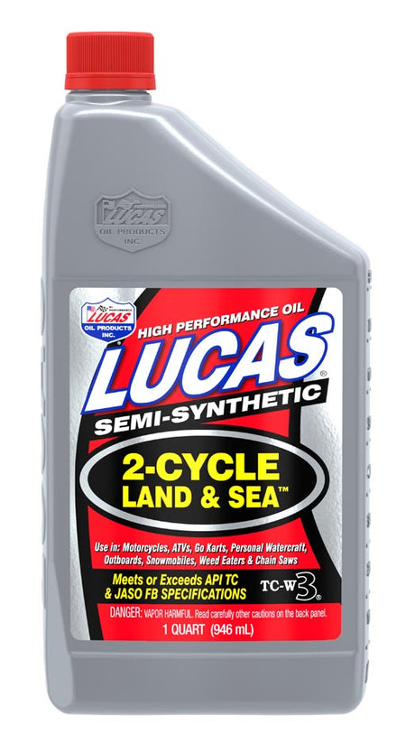 Semi-Synthetic TC-W3 2-Cycle Land & Sea Oil 1 Quart - Lucas Oil | Universal Auto Spares