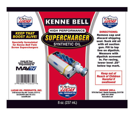 Kenne Bell Supercharger Racing Oil 8 Ounce - Lucas Oil