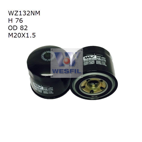 Diesel Fuel Filter Z132 Fits Toyota/Hino WZ132NM - Wesfil
