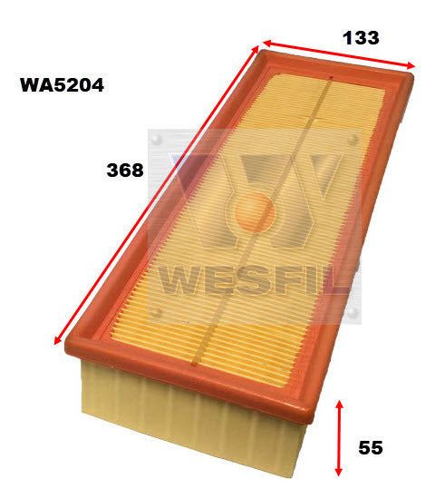 Air Filter Fits Seat WA5204 - Wesfil
