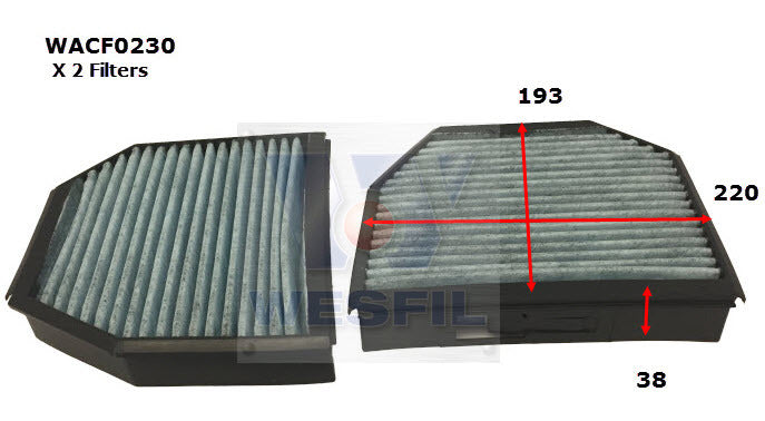 Cabin Filter RCA374C Fits Mercedes WACF0230 - Wesfil