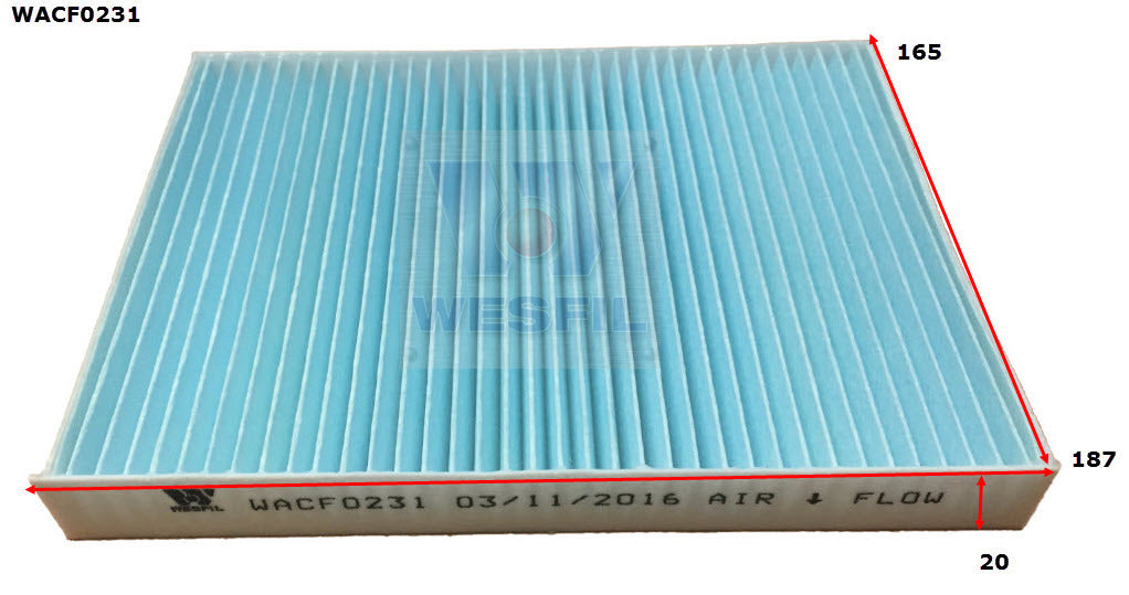 Cabin Filter RCA307P Fits Proton WACF0231 - Wesfil