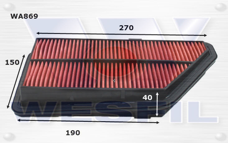 Air Filter A1224 Fits Honda WA869 - Wesfil