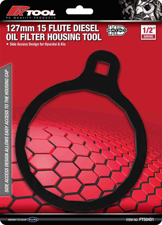 1/2” DR 127mm 15 Flute Diesel Oil Filter Housing Tool - PKTool