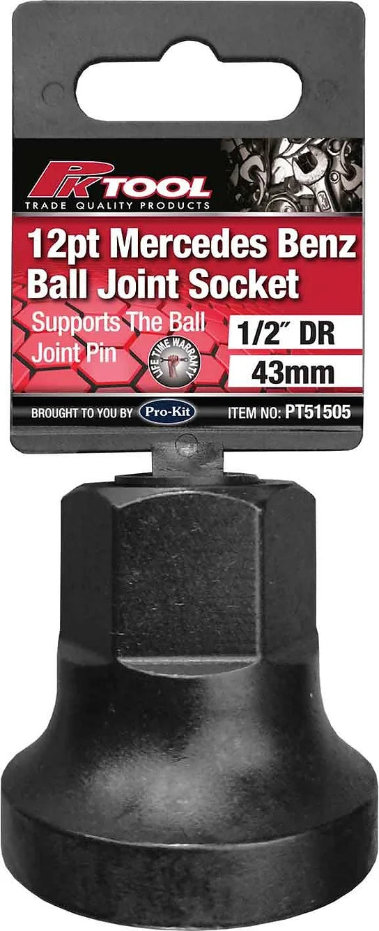 1/2” DR 12pt 43mm Mercedes Benz Ball Joint Socket - PKTools