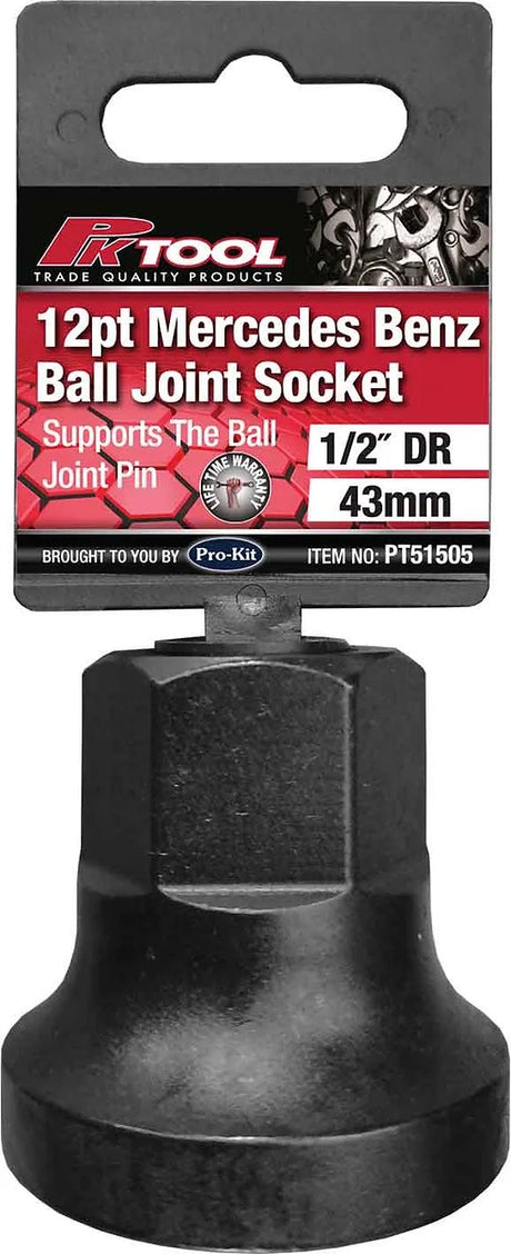 1/2” DR 12pt 43mm Mercedes Benz Ball Joint Socket - PKTools