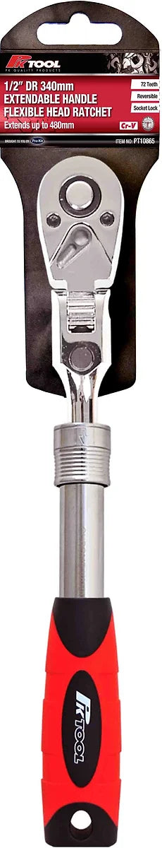1/2” DR 340mm Extendable Handle Flexible Head Ratchet - PKTool