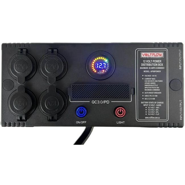 12V Power Extension 50AMP with Anderson Plug USB & 4x12V - VoltFlow