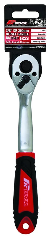 1/4", 3/8" & 1/2" DR 150mm Offset Handle CR-V Ratchet With 72 Teeth - PKTool