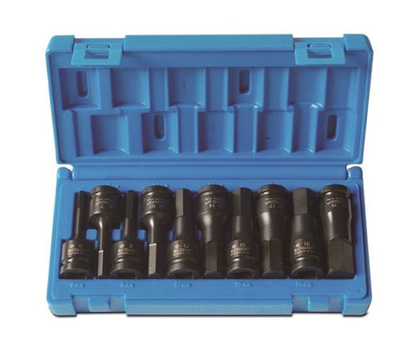 10 Piece 1/2 Drive Hex Driver Metric Blow-Mold Case - Impact Tools