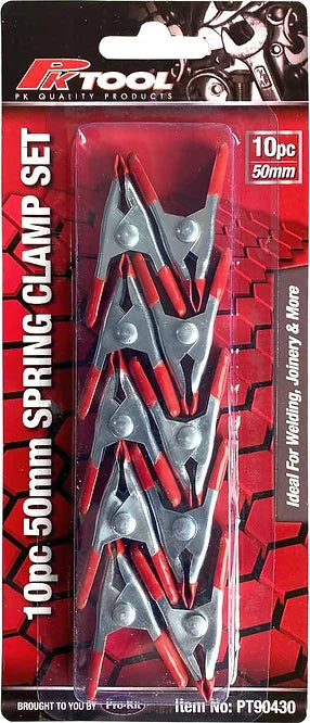 10 Piece 50mm Spring Clamp Set - PKTool
