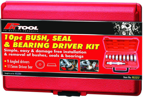 10 Piece Bush/Bearing Seal Driver Set Removes & Installs - PKTool