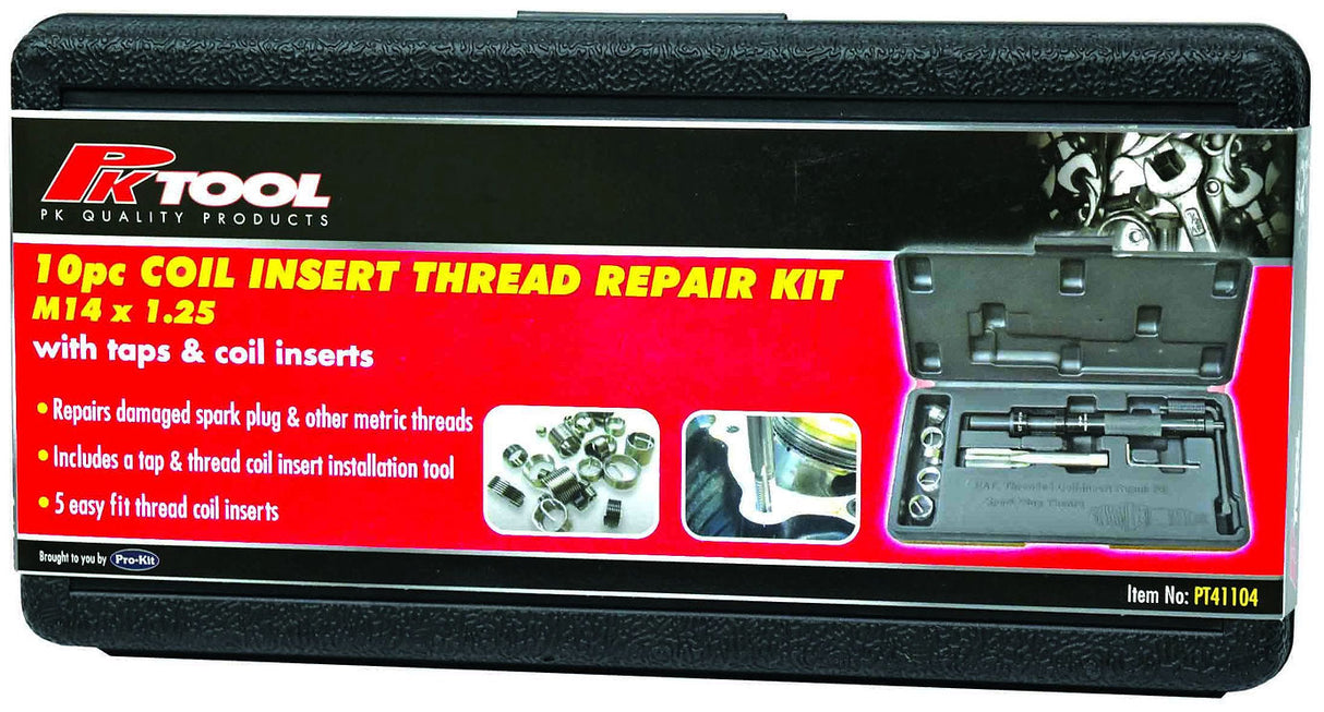 10 Piece M14 Coil Insert Thread Repair Tool Set - PKTool