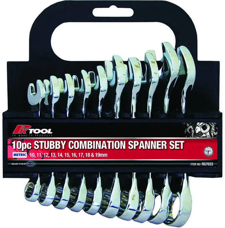 10 Pieces Metric CR-V Stubby Spanner Set - PKTool