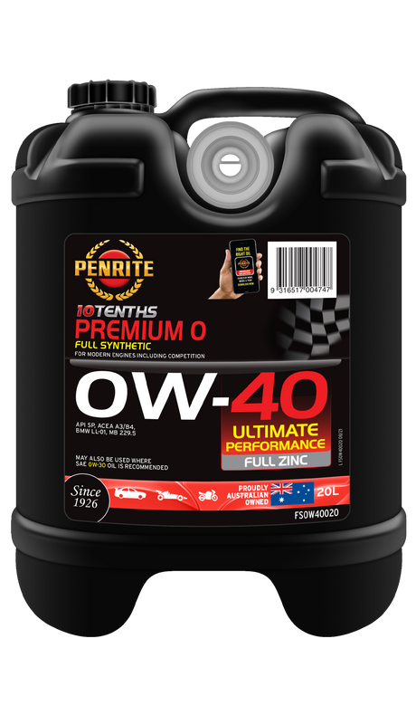 10 Tenth Premium 0W-40 (Full Synthetic) - Penrite 20L