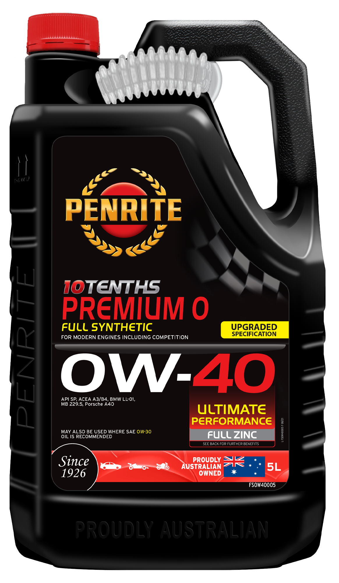 10 Tenth Premium 0W-40 (Full Synthetic) - Penrite 5L