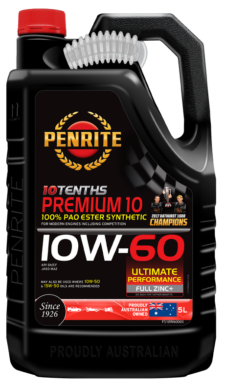 10 Tenth Premium 10W-60 (100% PAO & ESTER) - Penrite 5L