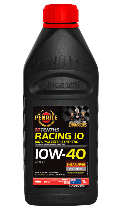 10 Tenth Racing 10W-40 (100% PAO & ESTER) - Penrite  4 X 5 Litre (Carton Only) | Universal Auto Spares