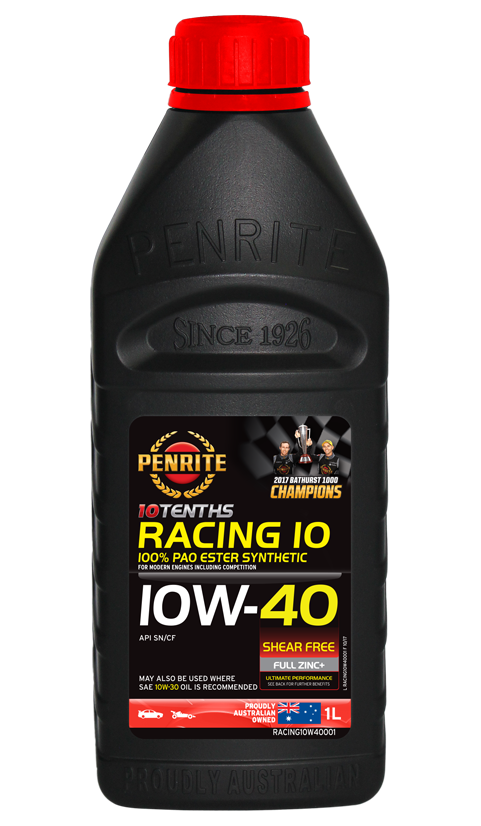 10 Tenth Racing 10W-40 (100% PAO & ESTER) - Penrite 4 X 5 Litre (Carton Only)