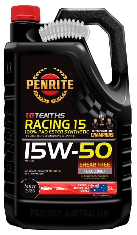 10 Tenth Racing 15W-50 (100% PAO & ESTER) - Penrite 4 X 5 Litre (Carton Only) | Universal Auto Spares