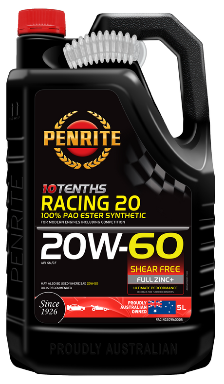 10 Tenth Racing 20W-60 (100% PAO & ESTER) - Penrite 4 X 5 Litre (Carton Only) | Universal Auto Spares