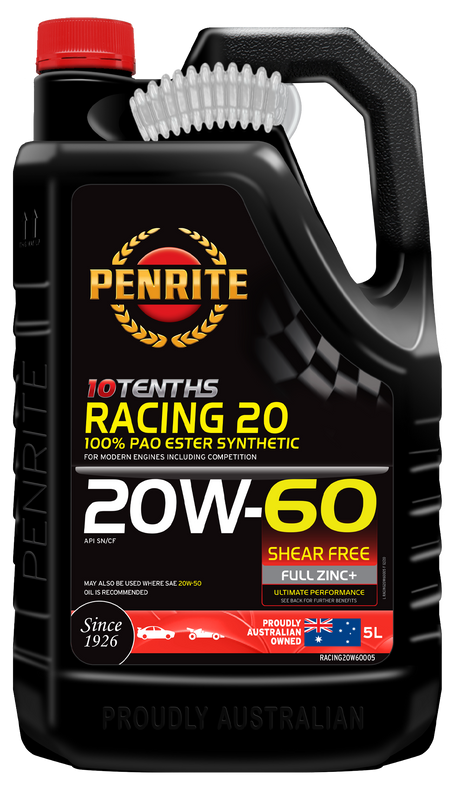 10 Tenth Racing 20W-60 (100% PAO & ESTER) - Penrite 4 X 5 Litre (Carton Only) 5L