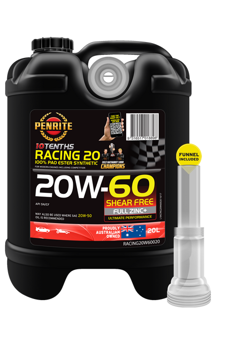 10 Tenth Racing 20W-60 (100% PAO & ESTER) - Penrite 4 X 5 Litre (Carton Only) 20L