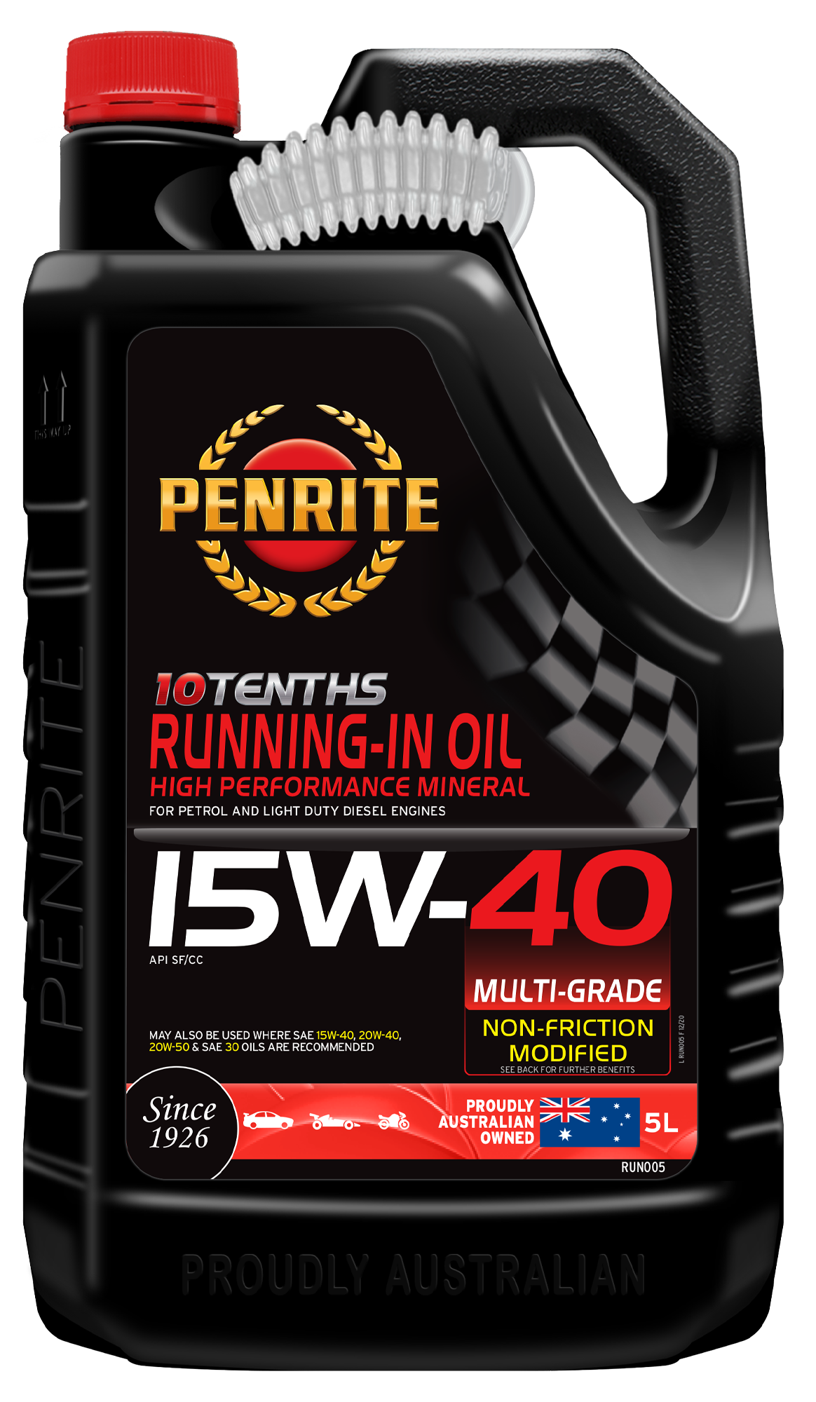 10 Tenths Running-in Oil 15W-40 (Mineral) 5L - Penrite 4 X 5 Litre (Carton Only)