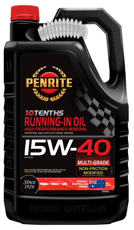 10 Tenths Running-in Oil 15W-40 (Mineral) 5L - Penrite 4 X 5 Litre (Carton Only)
