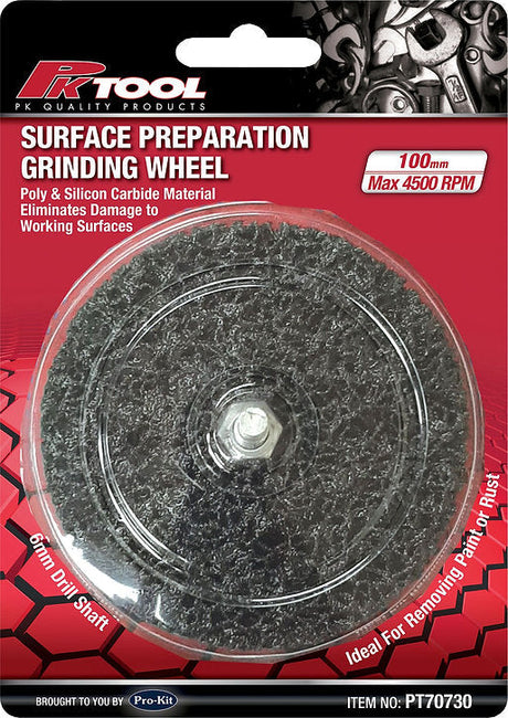 100mm Surface Preparation Grinding Wheel 6mm (1/4˝) Shaft - PKTool