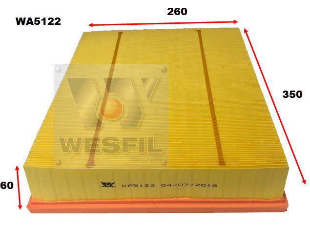 Air Filter A1755 Fits Mercedes WA5122 - Wesfil