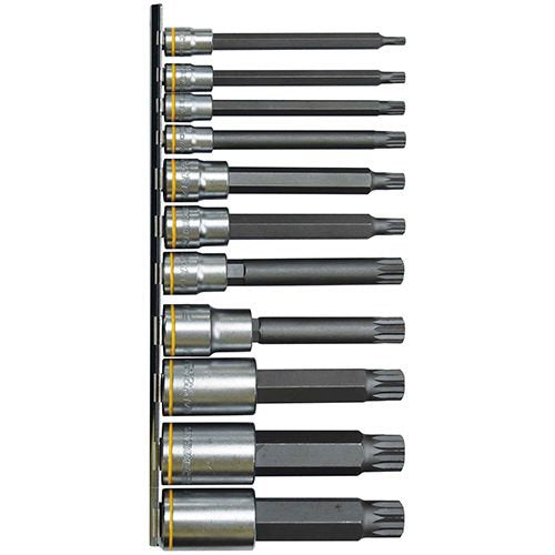11 Piece 1/4”, 3/8” & 1/2” Dr 100mm Spline Bits Socket Set - PKTool