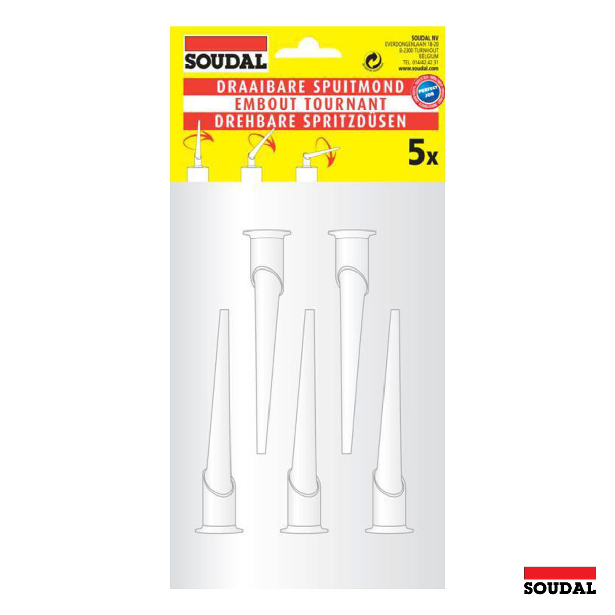 Swivelling Nozzle with Caps (5 Piece) 117773 - Soudal