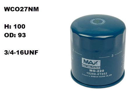 Oil Filter Fits Nissan (Bypass for WCO26) WCO27NM - Wesfil