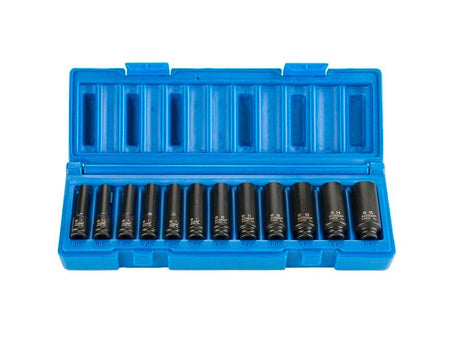 12 Piece 1/4 Drive 6-Point Metric Deep Magnetic Blow-Mold Case | Universal Auto Spares