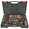 12 Piece Phillips & Blade Screwdriver Set 1/4" Dr Heads & T-handle Ratchet Drive - PKTool