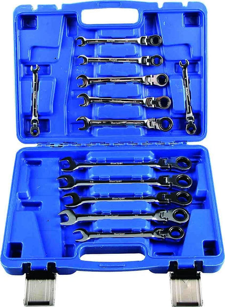 12 Pieces Flexible Head Ratchet Combination Spanner Set - PKTool