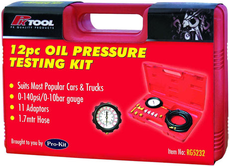 12 Pieces Oil Pressure Tester Kit - PKTool | Universal Auto Spares