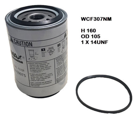 Diesel Fuel Filter Z842/Z1043 Fits Hino/Isuzu WCF307NM - Wesfil