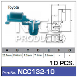 Door Clip Pkt 10 NCC132-10 - Nice Products | Universal Auto Spares