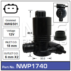 Washer Pump NWP1740 - Nice Products | Universal Auto Spares