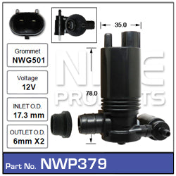 Washer Pump NWP379 - Nice Products | Universal Auto Spares
