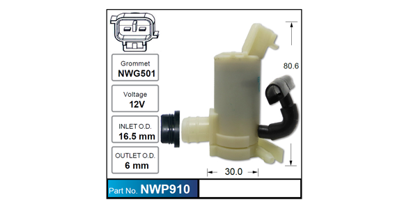 Washer Pump NWP910 - Nice Products | Universal Auto Spares