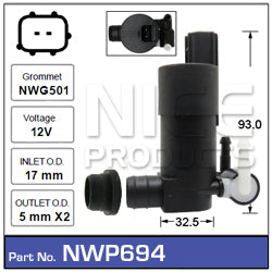 Washer Pump NWP694 - Nice Products | Universal Auto Spares