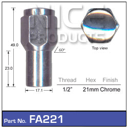 Chrome Nut FA221 - Nice Products | Universal Auto Spares