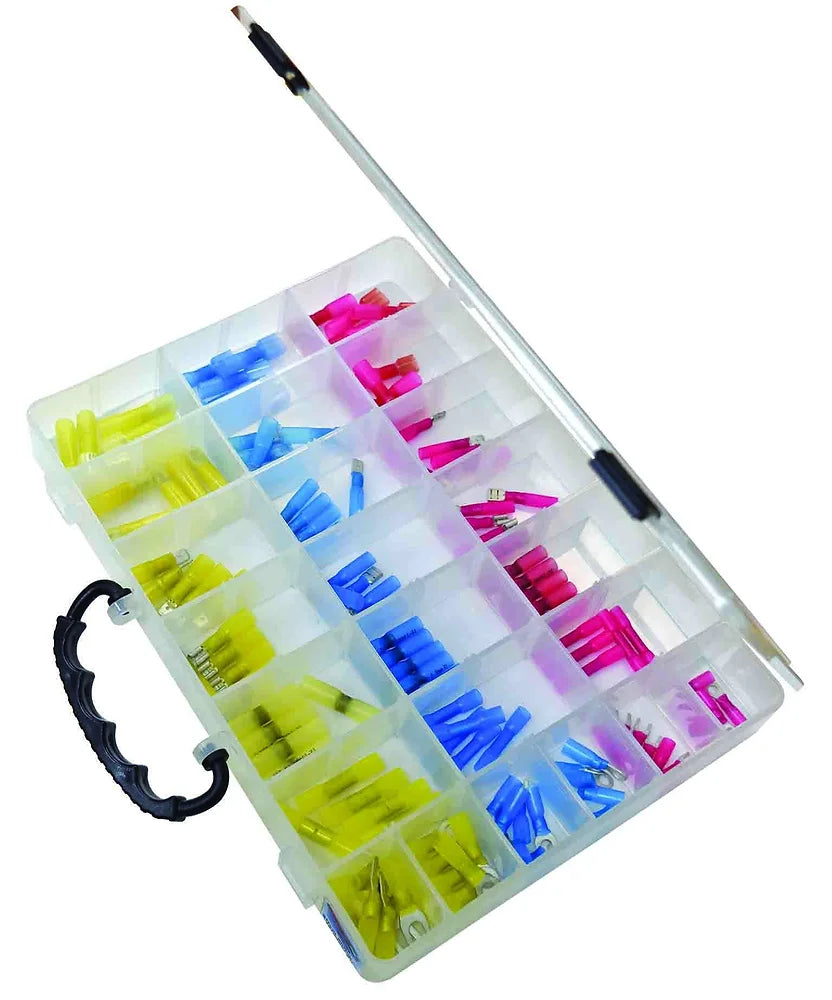 126 Piece Heat Shrink Insulated Wire Terminals Assortment Kit - PKTool