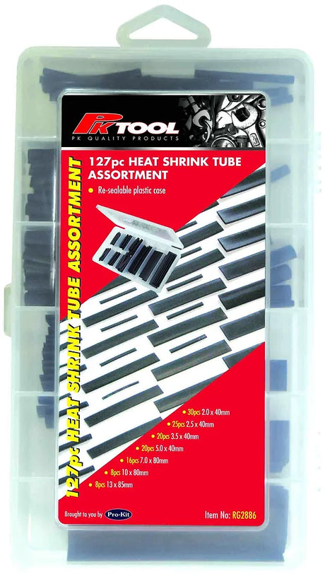127 Piece Heat Shrink Tube Assortment - PKTool