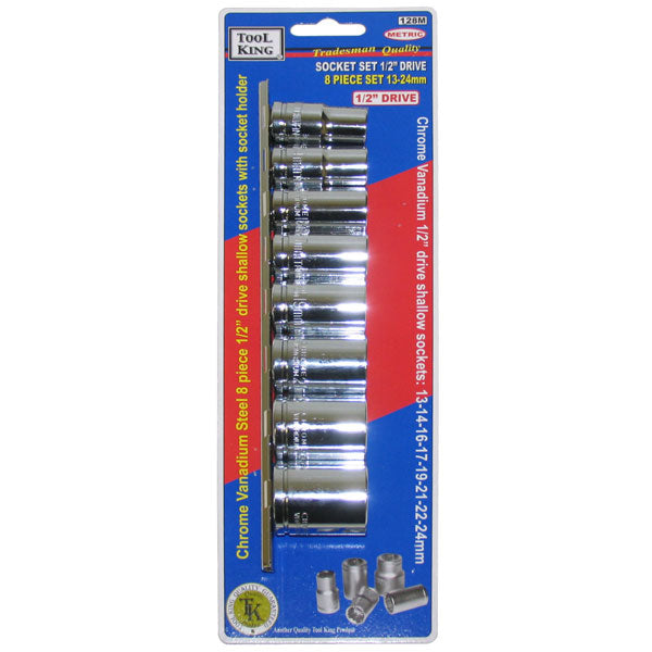 Socket Set 1/2" Drive SAE 8 Piece - Tool King