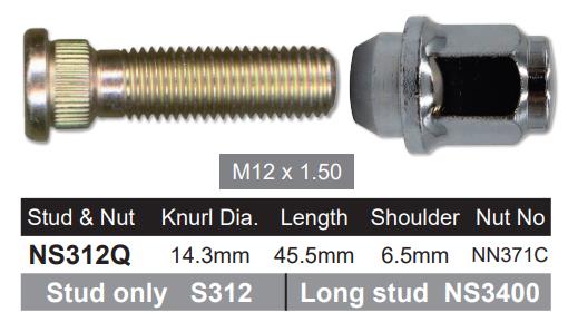 Stud & Nut NS312Q - Nice Products | Universal Auto Spares